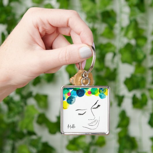 Porte-clés Coiffure de bulle psychédélique (main)