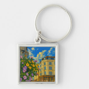 Porte-clés Coin florissant - Rue européenne dynamique