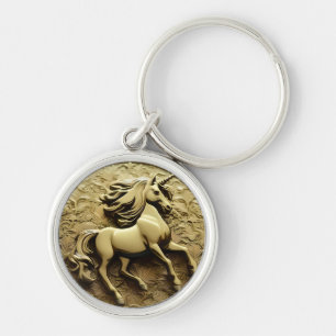 Porte-clés Coin Unicorne Or Rond