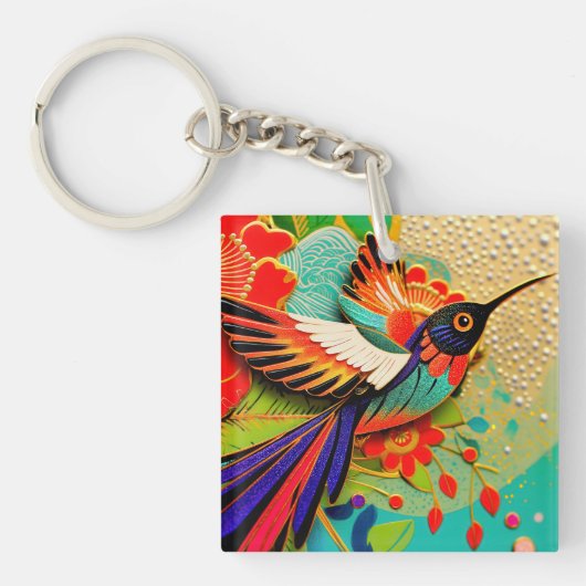 Porte-clés Colibri affairé (Devant)