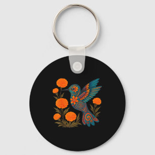 Porte-clés Colibri Alebrije Fleur Art Populaire Mexicain Oise