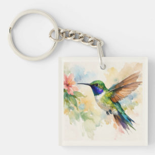 Porte-clés Colibri aquarelle