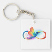 Porte-clés Colibri arc-en-ciel avec symbole Infinity (Devant)