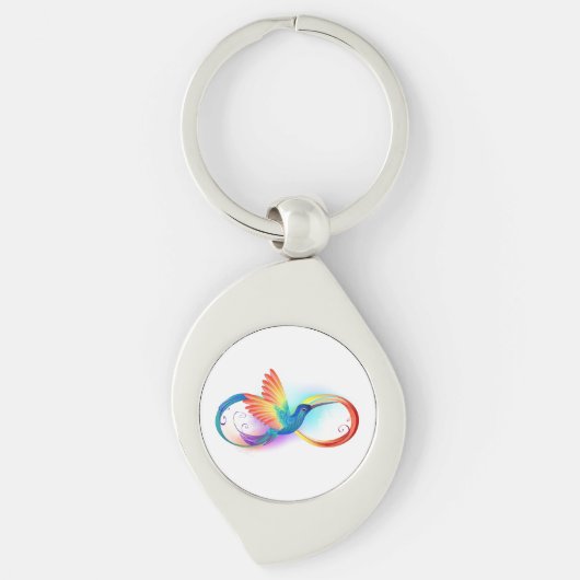 Porte-clés Colibri arc-en-ciel avec symbole Infinity (Devant)