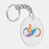 Porte-clés Colibri arc-en-ciel avec symbole Infinity (Devant gauche)