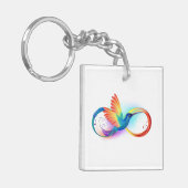 Porte-clés Colibri arc-en-ciel avec symbole Infinity (Devant gauche)