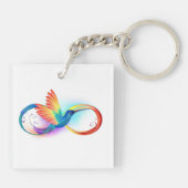 Porte-clés Colibri arc-en-ciel avec symbole Infinity (Dos)