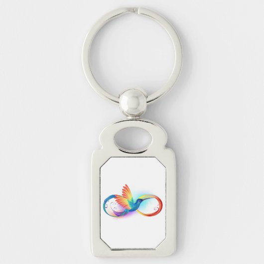 Porte-clés Colibri arc-en-ciel avec symbole Infinity (Devant)