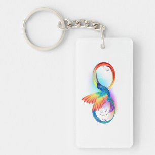 Porte-clés Colibri arc-en-ciel avec symbole Infinity