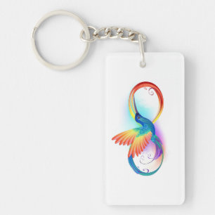 Porte-clés Colibri arc-en-ciel avec symbole Infinity