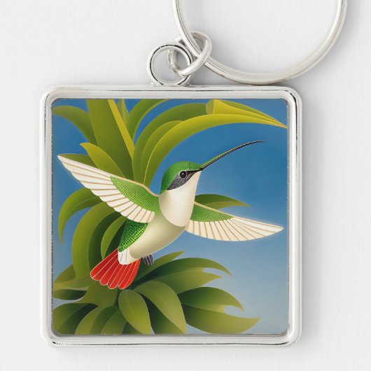 Porte-clés colibri Art Déco (Devant)