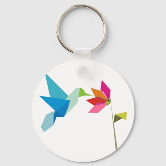 Porte-clés Colibri d'origine et fleur (Recto)