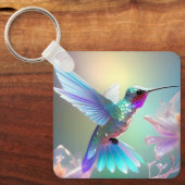 Porte-clés Colibri en verre arc-en-ciel (Recto)