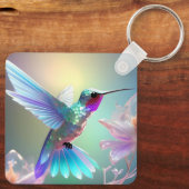 Porte-clés Colibri en verre arc-en-ciel (Verso)