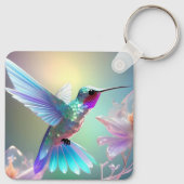 Porte-clés Colibri en verre arc-en-ciel (Dos)