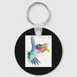 Porte-clés Colibri et Ruban d'or pour enfants Cancer Aware