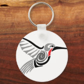 Porte-clés colibri gris à gorge rouge (Recto)