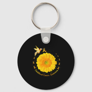 Porte-clés Colibri Jaune Tournesol Sensibilisation au cancer