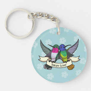 Porte-clés Colibri Mignon Amoureux de la Nature Dessin Animé