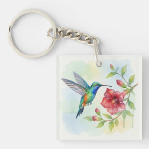Porte-clés Colibri minuscule à l'aquarelle