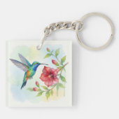 Porte-clés Colibri minuscule à l'aquarelle (Dos)