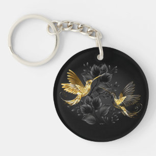 Porte-clés Colibri noir et or