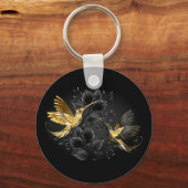Porte-clés Colibri noir et or (Verso)