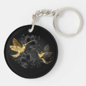 Porte-clés Colibri noir et or (Dos)