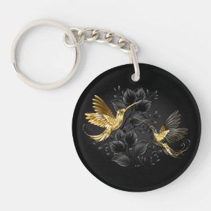 Porte-clés Colibri noir et or