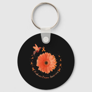 Porte-clés Colibri Orange Tournesol Leucémie Cancer Aware