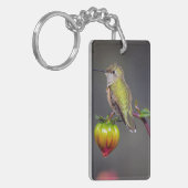 Porte-clés Colibri posé sur un bouton de fleur (Devant gauche)