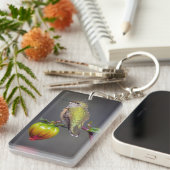 Porte-clés Colibri posé sur un bouton de fleur (Devant droit)