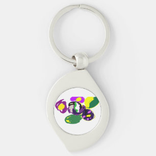 Porte-clés Colibri pourpre et fleurs 