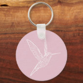 Porte-clés Colibri rose et blanc (Recto)