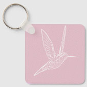 Porte-clés Colibri rose et blanc (Recto)