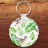 Porte-clés Colibris et feuilles tropicaux (Recto)
