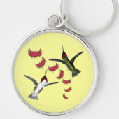 Porte-clés Colibris Grunge Cœurs avec des ailes (Devant)