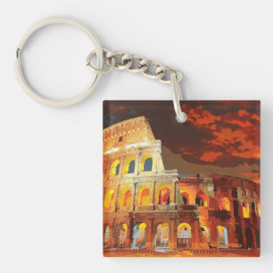 Porte-clés Colisée Italie Rome Voyage Art Vintage
