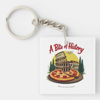 Porte-clés Colisée vintage Rome & Pizza Art napolitain
