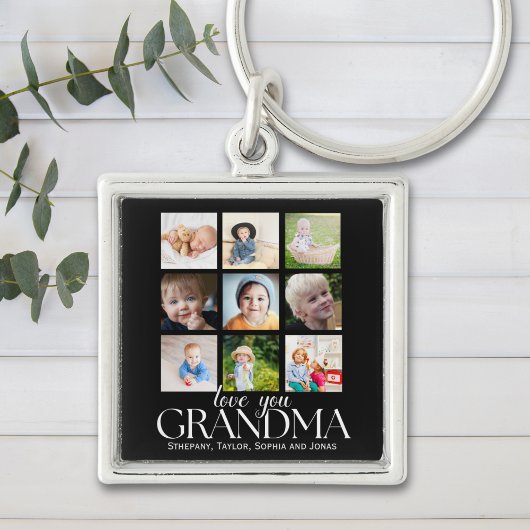 Porte-clés Collage 9 Photos for Grandma Love you