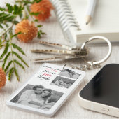 Porte-clés Collage Couple Photo & Citation Romantique À La Lu (Devant droit)