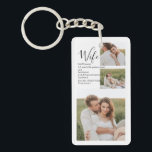 Porte-clés Collage Couple Photo & Lovely Romantic Wife Cadeau<br><div class="desc">Collage Couple Photo & Lovely Romantic Wife Cadeau</div>