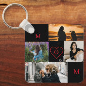 Porte-clés Collage de 4 photos personnalisé Monogramme de Mam (Recto)