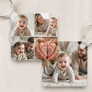 Porte-clés Collage de 5 photos de bébé Image Instagram mignon