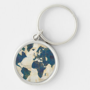 Porte-clés Collage de carte du monde