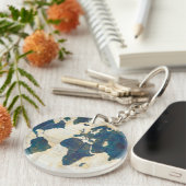 Porte-clés Collage de carte du monde (Devant droit)