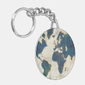 Porte-clés Collage de carte du monde (Devant gauche)