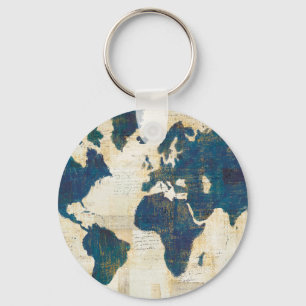 Porte-clés Collage de carte du monde