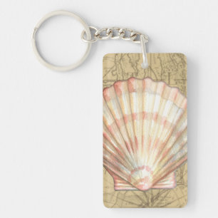 Porte-clés Collage de la carte côtière