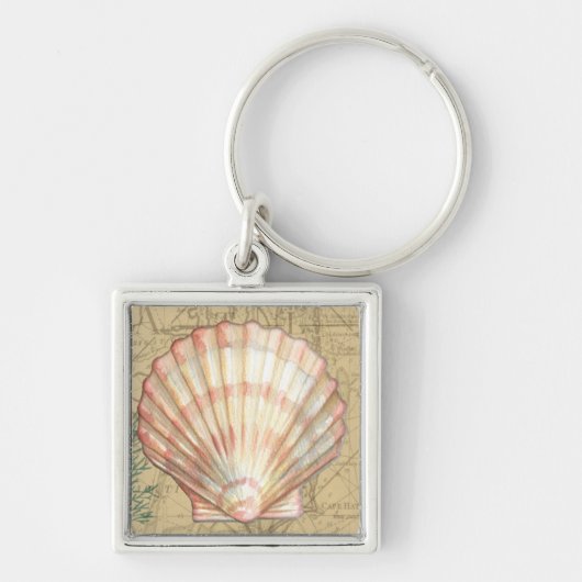 Porte-clés Collage de la carte côtière (Devant)